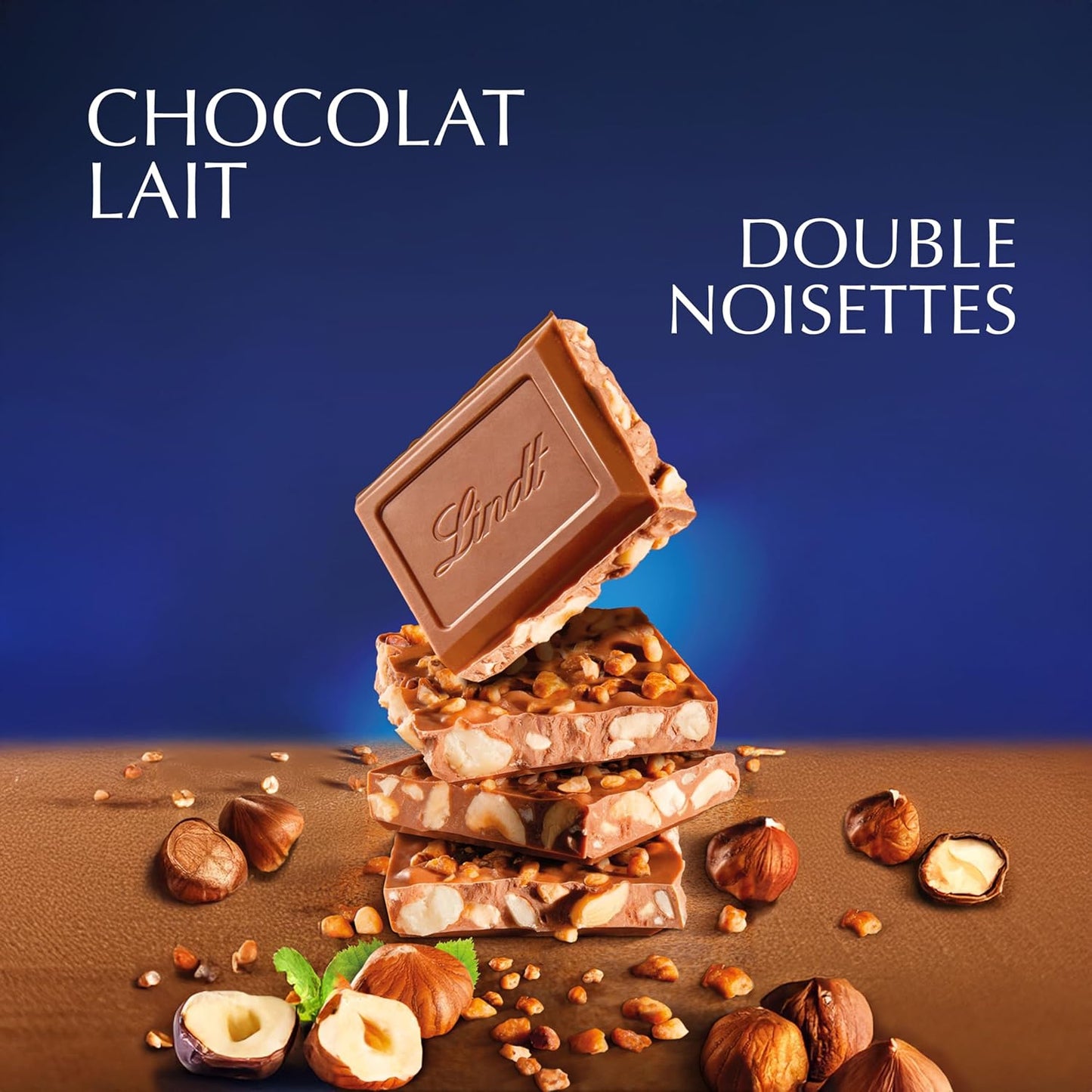 Lindt Grand Plaisir Lait Double De Noisettes ( Milk Hazelnut ) Milk Chocolate Bar 150g ((Pack of 02)