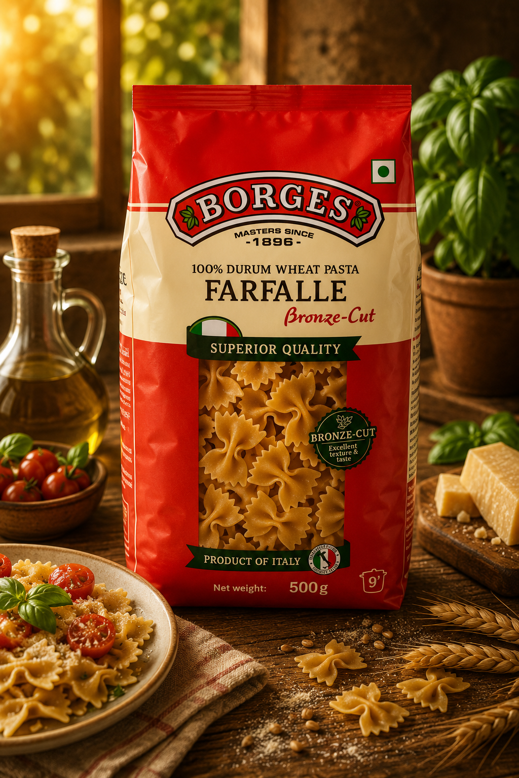 Borges Farfalle Pasta- 500 gm (Pack of 03) (Italy)