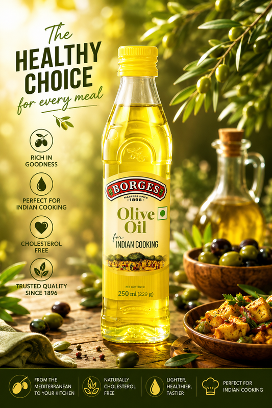 Borges Olive Oil for Indian Cooking - 250 ml (Italy)