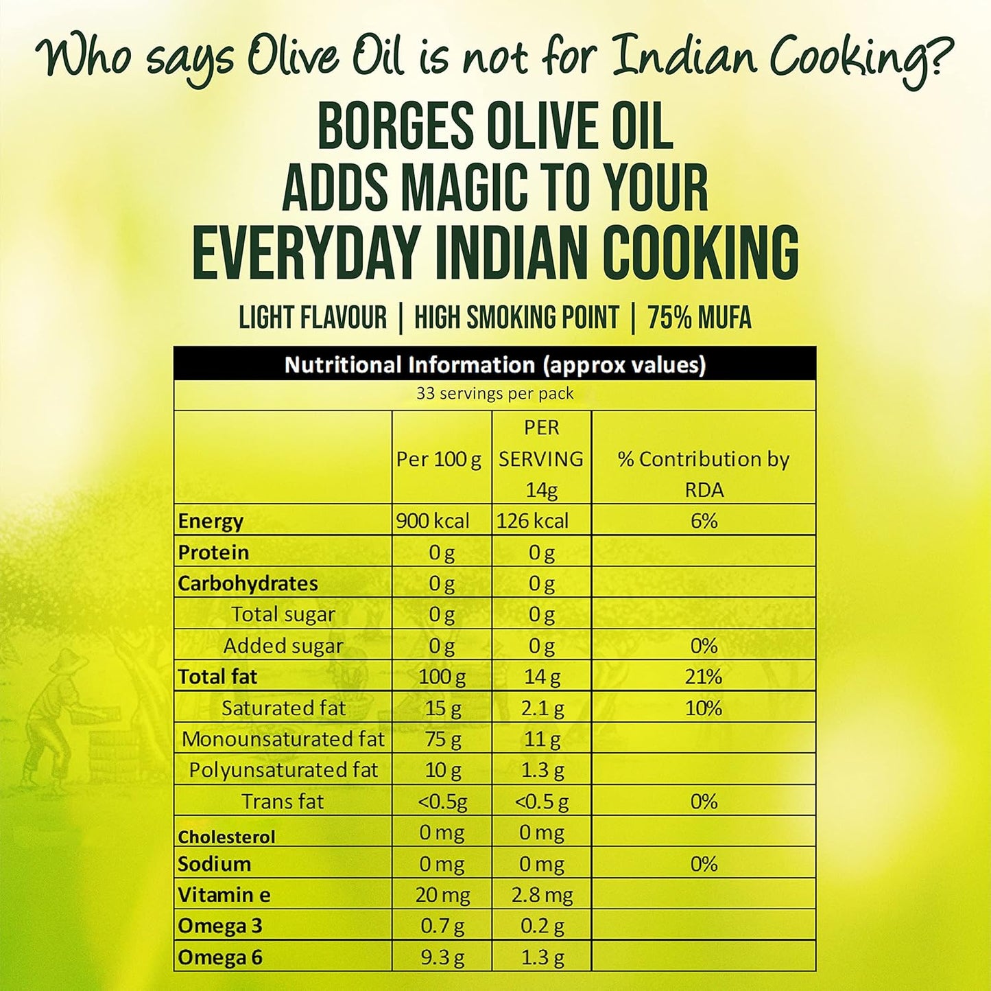 Borges Olive Oil for Indian Cooking - 500 ml