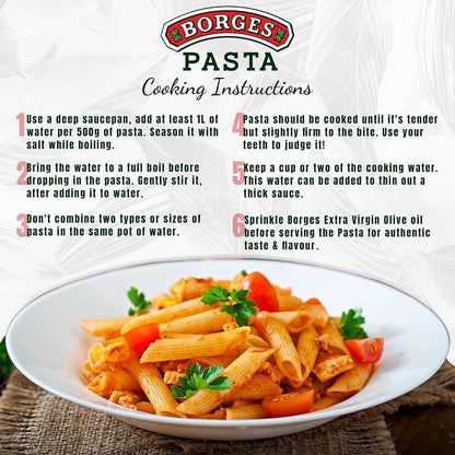 Borges Cholesterol Free Whole Wheat Penne Pasta (500g) (Pack of 03) (Italy)