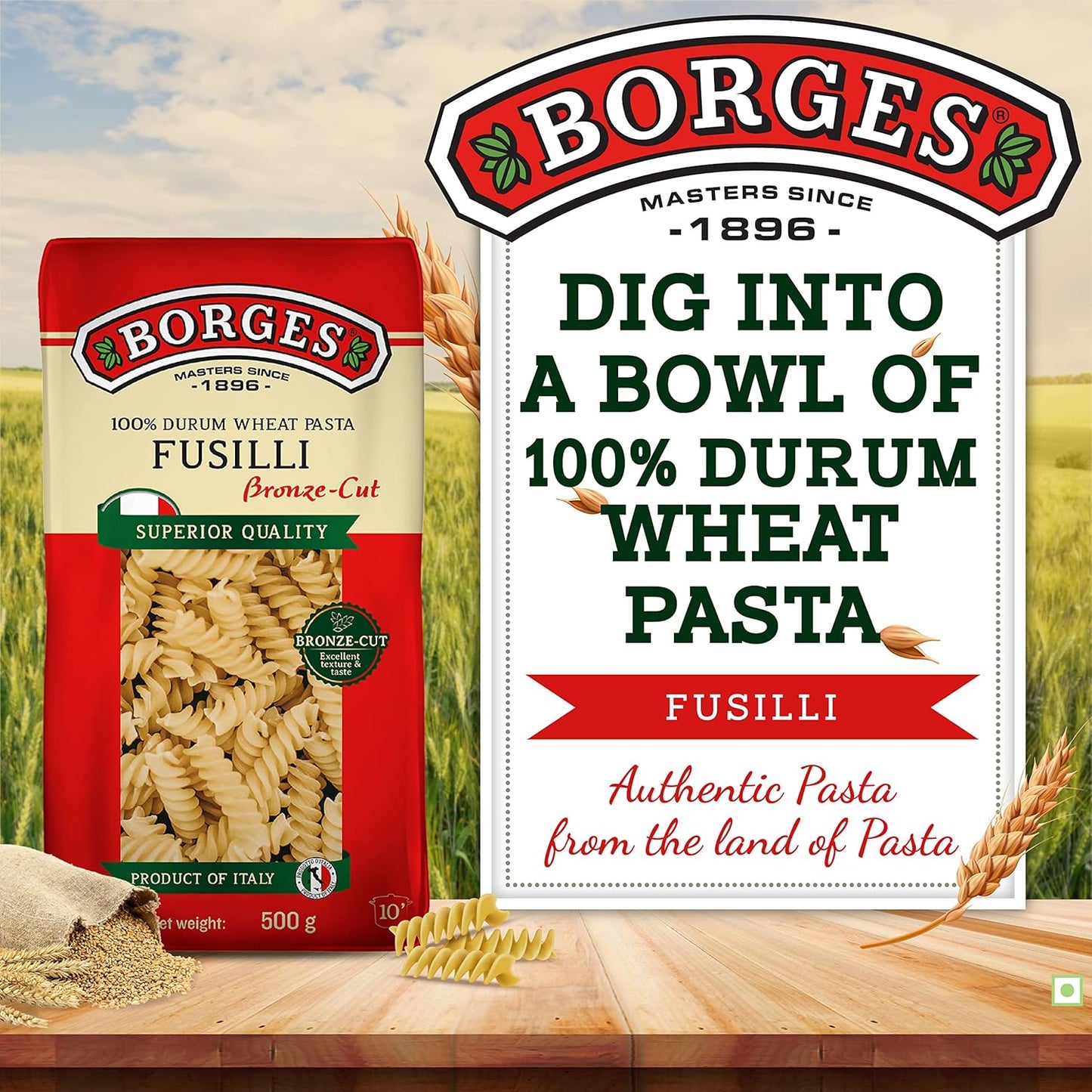 Borges Fusilli Pasta - 500 gm|(Pack of 03) (Italy)