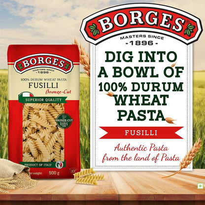 Borges Fusilli Pasta - 500 gm|(Pack of 03) (Italy)