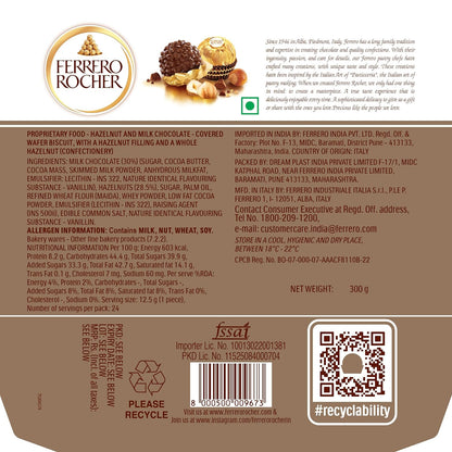 Ferrero Rocher Premium Chocolates 24 Pieces, 300 g