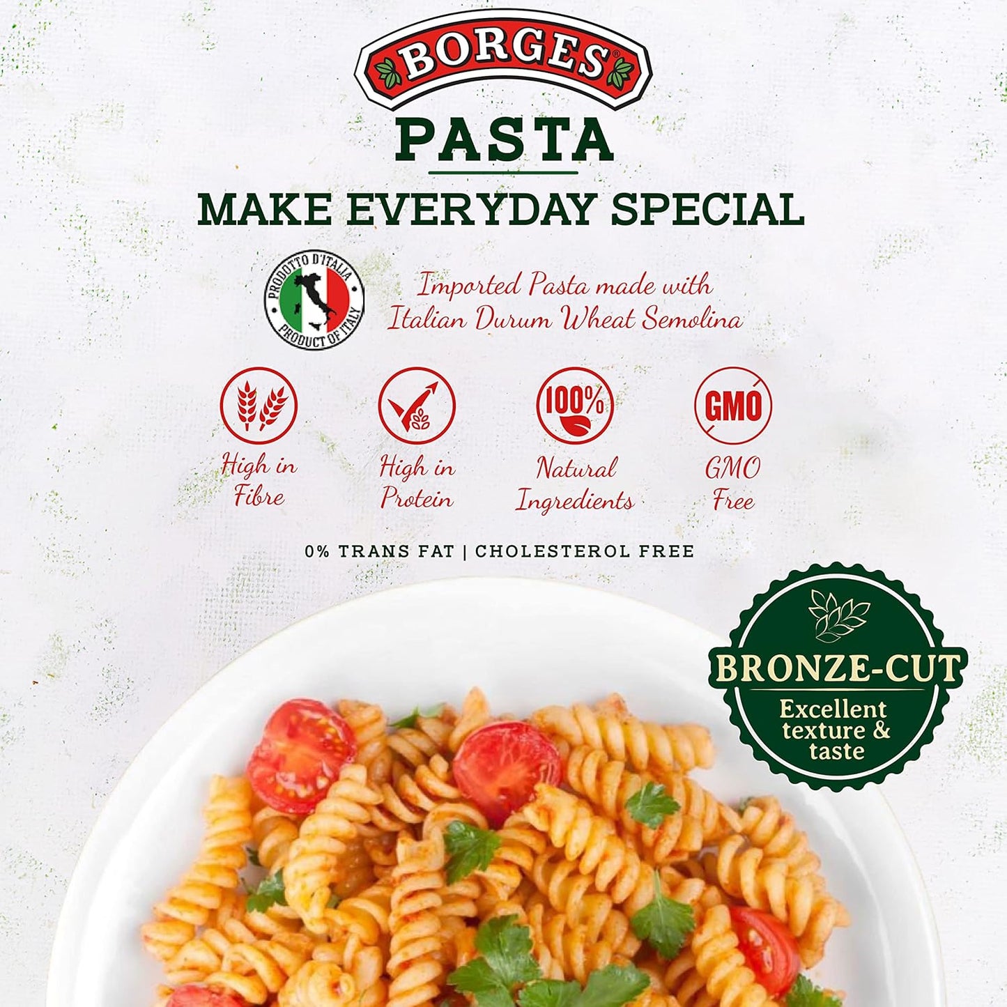 Borges Fusilli Pasta - 500 gm|(Pack of 03) (Italy)