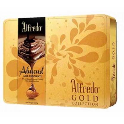 Alfredo Gold Collection Almond Milk Chocolate – 240g | (Malaysia)