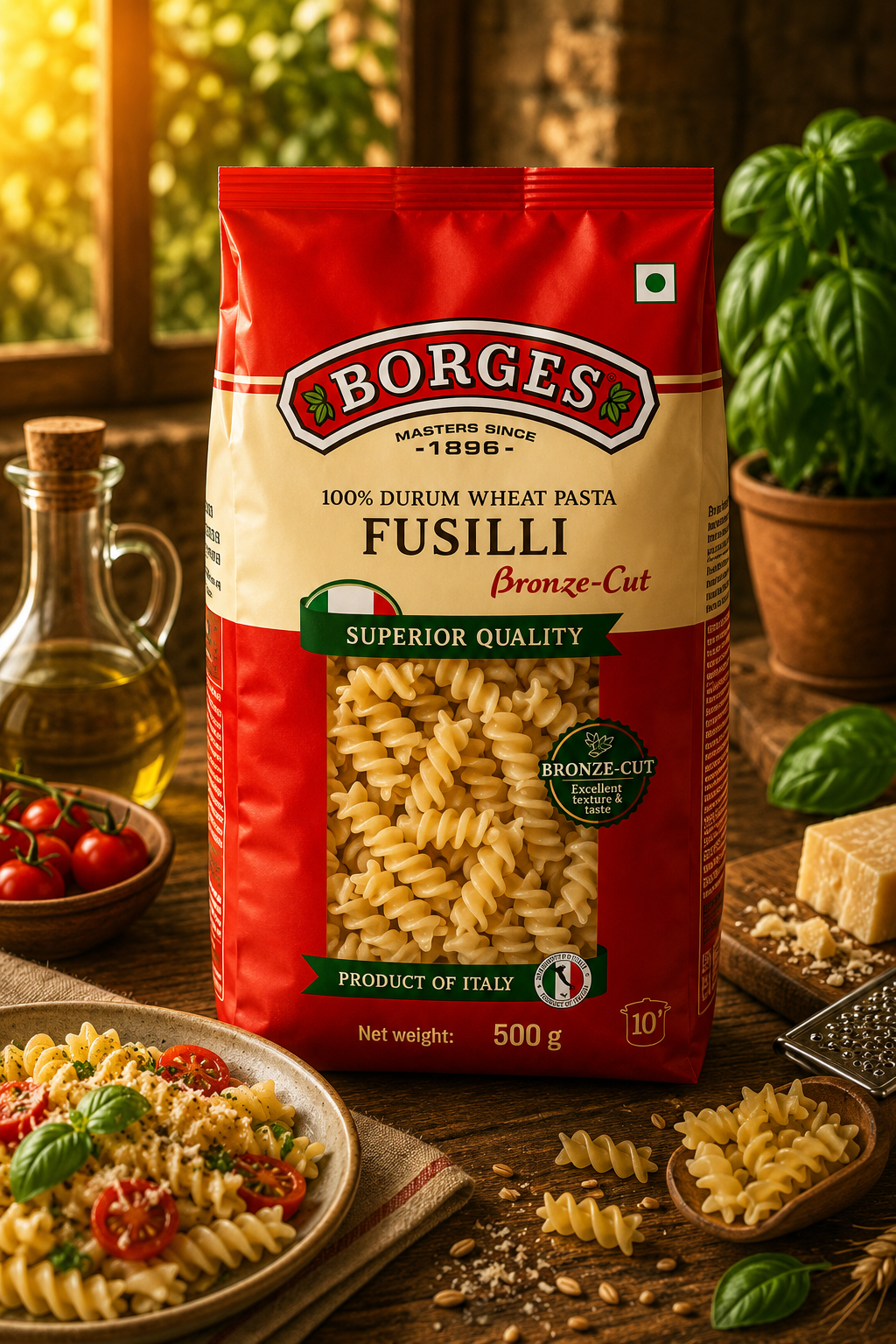 Borges Fusilli Pasta - 500 gm|(Pack of 03) (Italy)