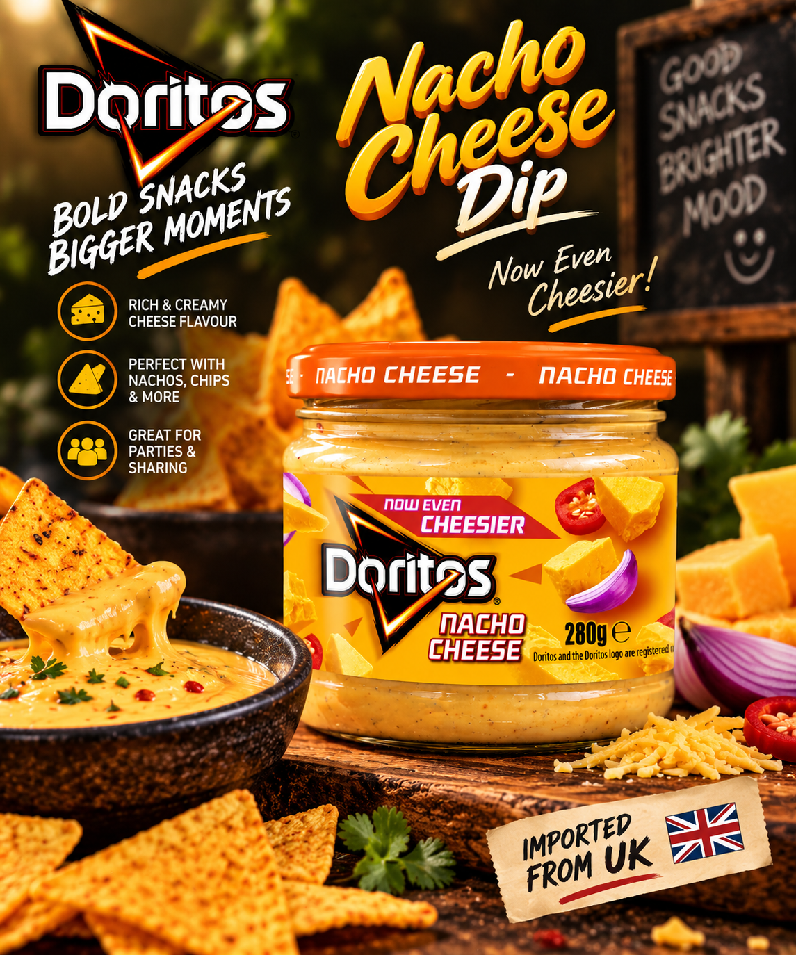 Doritos Nacho Cheese Dip – Extra Cheesy – 280g (Pack of 02) (UK)