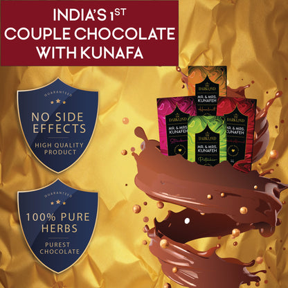 Combo Pack - MR. & MRS. Kunafa | Hazelnut & Pistachio Flavour | Aphrodisiac Chocolate Bar