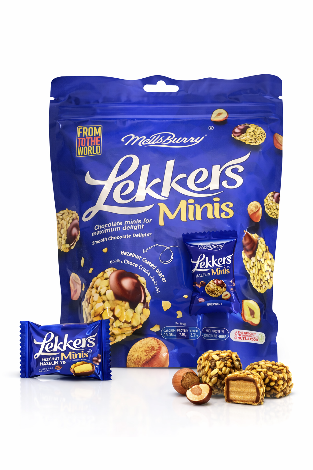 Lekkers Minis Crunchy Hazelnut Coated Wafer Chocolates –150g