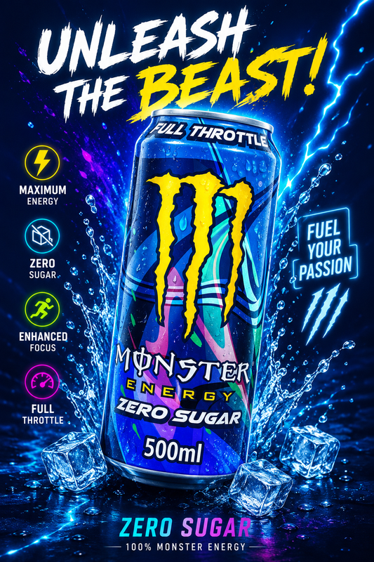 Monster Energy Full Throttle Zero Sugar Energy Drink, 500ml (UK)