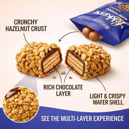 Lekkers Minis Crunchy Hazelnut Coated Wafer Chocolates –150g