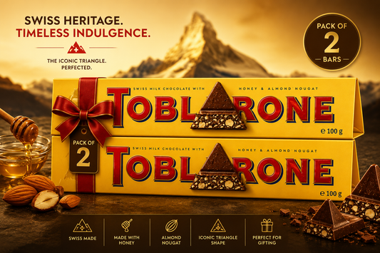 Toblerones Milk Chocolate with Honey & Almond Nougat, 20 x 100g, ( Pack Of 2 ) ( Switzerland )