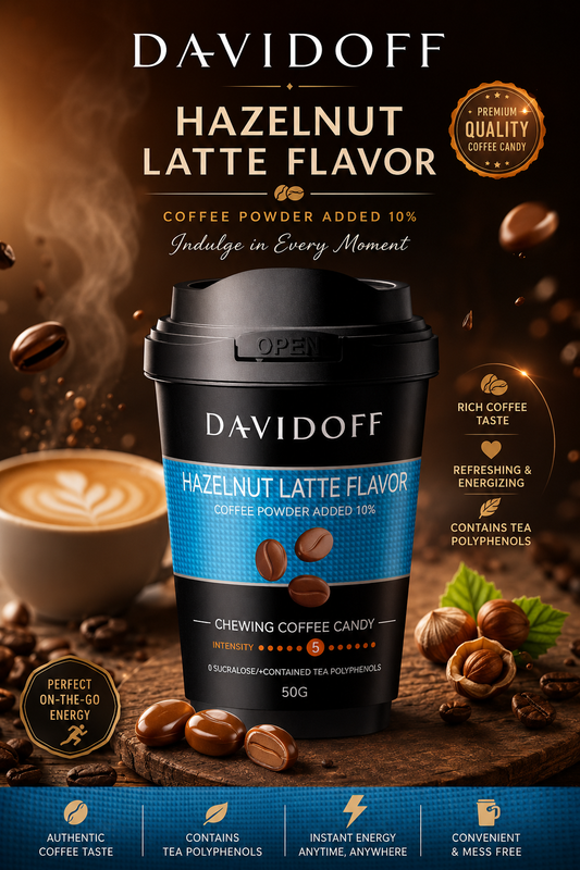 Davidoff Hazelnut Latte Coffee Candy | Coffee Flavoured Hard Candy (Pack of 02) (Germany)