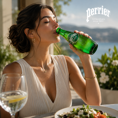 Perrier Natural Mineral Carbonated Sparkling Water, 330ml - Pack of 24, Imported (From France)