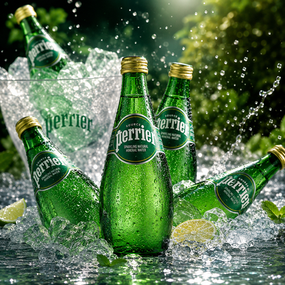 Perrier Natural Mineral Carbonated Sparkling Water, 330ml - Pack of 24, Imported (From France)