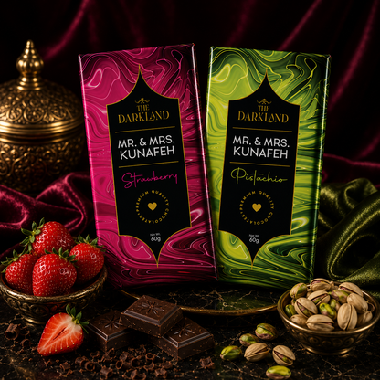 Combo Pack - MR. & MRS. Kunafa | Strawberry & Pistachio Flavour | Aphrodisiac Chocolate Bar