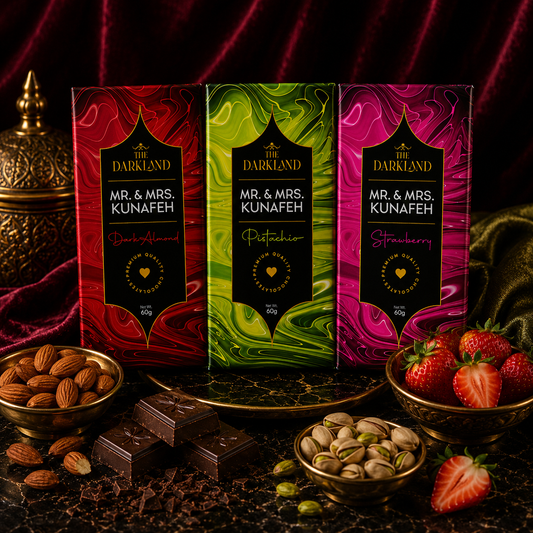 Combo Dhamaka - MR. & MRS. Kunafa | Pistachio, Strawberry & Dark Almond Flavour | Aphrodisiac Chocolate Bar
