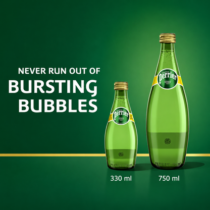 Perrier Natural Mineral Carbonated Sparkling Water, 330ml - Pack of 24, Imported (From France)