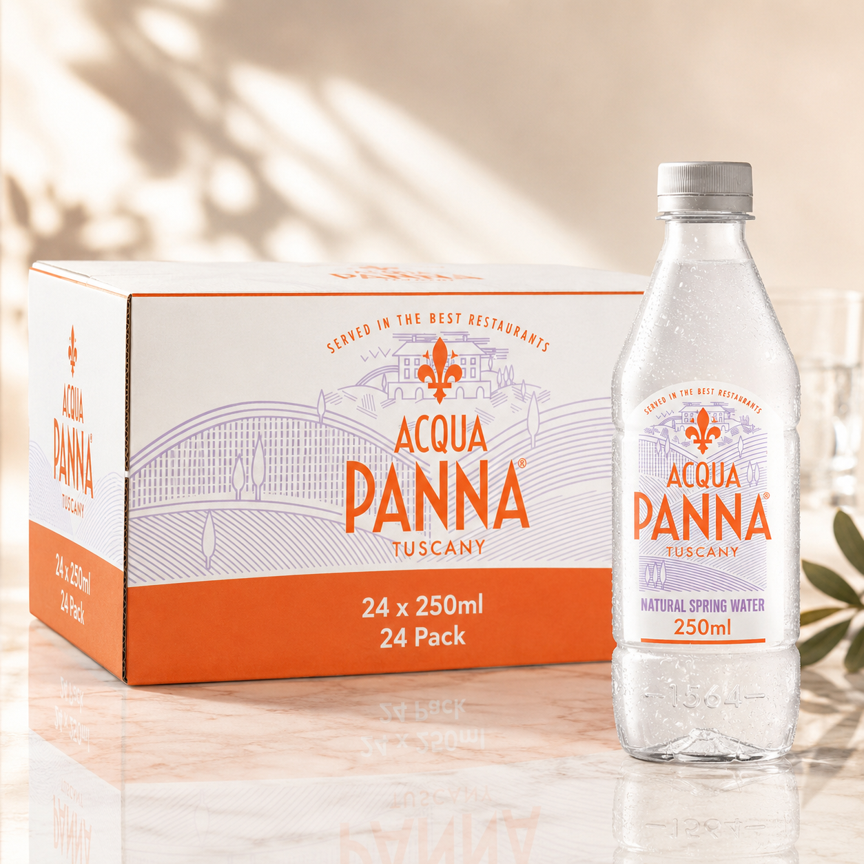 Acqua Panna Natural Spring Water • The Smoothest Taste Toscana, 8.45 fl oz ℮ 250 ml, 24 Pack