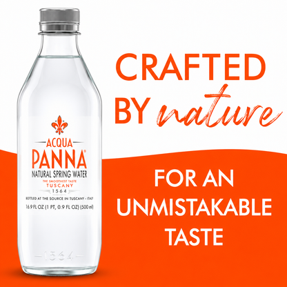 Acqua Panna Natural Spring Water • The Smoothest Taste Toscana, 8.45 fl oz ℮ 250 ml, 24 Pack