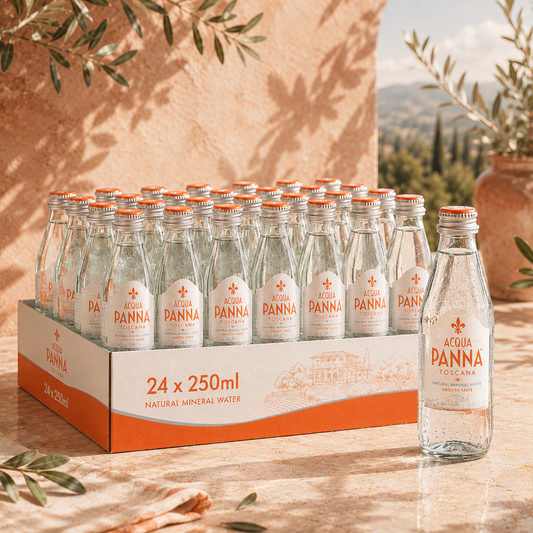 Acqua Panna Natural Spring Water • The Smoothest Taste Toscana, 8.45 fl oz ℮ 250 ml, 24 Pack
