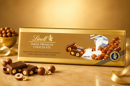 Lindt Gold Tab Chocolate with Hazelnut 300 gm Pack