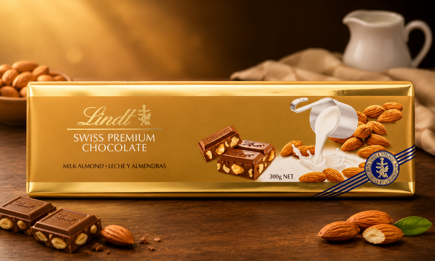 Lindt Gold Tab Chocolate, Almond Milk, 300g