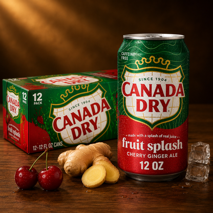 Canada Dry Fruit Splash Cherry Ginger Ale | Buy Online 355ML (Pack of 03)