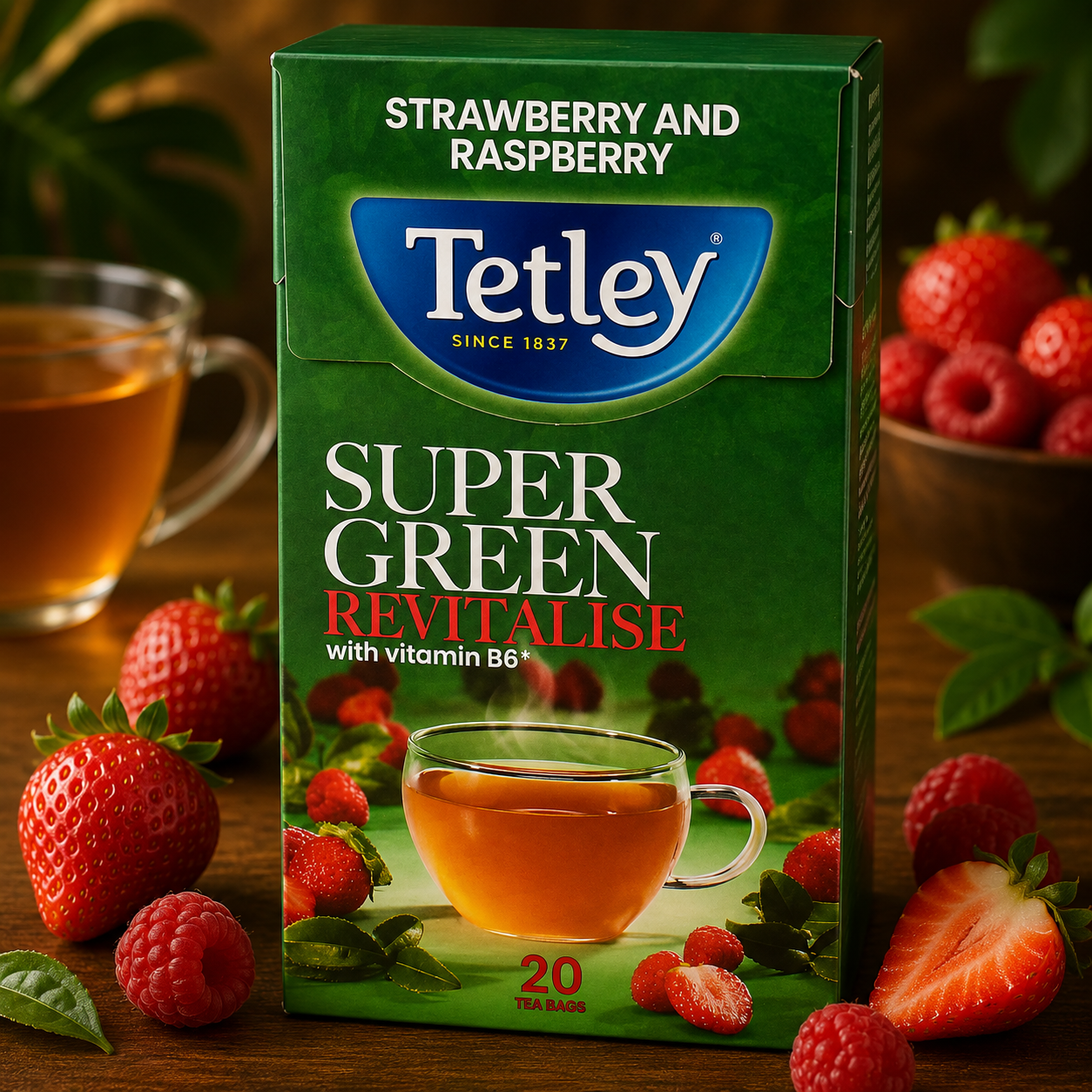 Tetley Super Green Revitalise Grean Tea IMPORTED