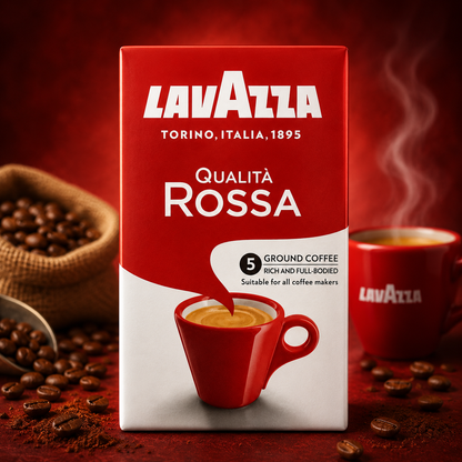 Lavazza Qualita Rossa Ground Coffee Pouch, 250 g, Bag
