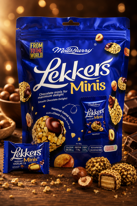 Lekkers Minis Crunchy Hazelnut Coated Wafer Chocolates –150g