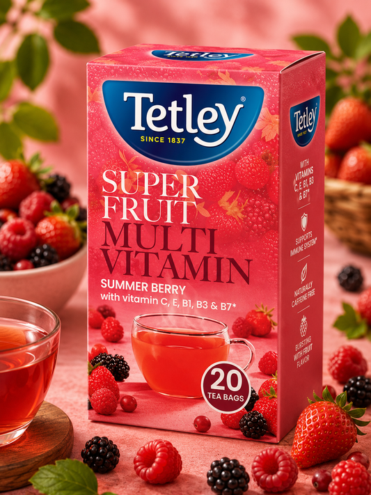 Tetley Super Fruit Multi Vitamin Grean Tea IMPORTED