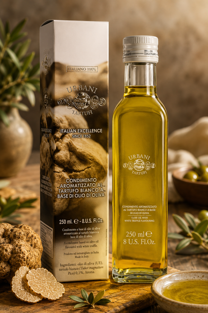 Urbaani White Trufle Flavored Olive Oil, Italian Excellence, 250ml Glass Bottle
