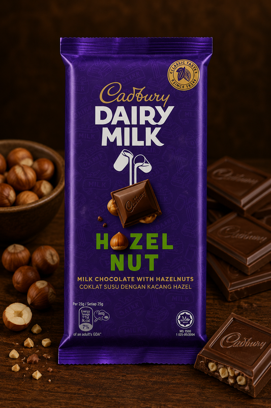 CADBURY DAIRY MILK CHOCOLATE HAZELNUT 130G IMPORTED  (MALAYSIA)