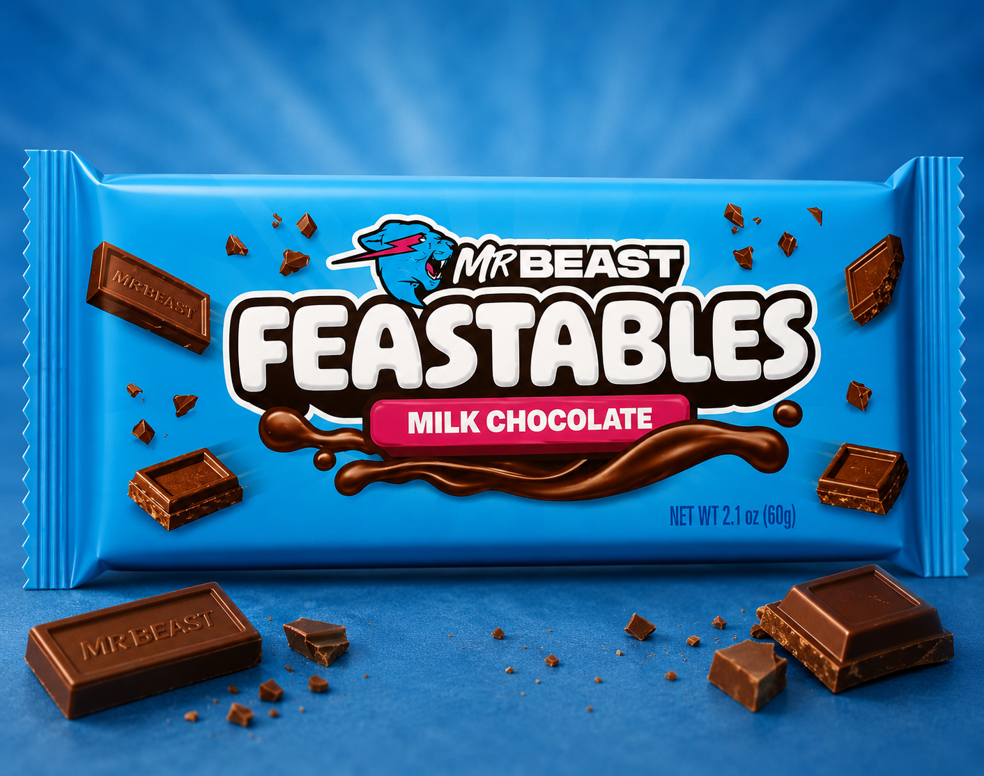 Mr Beast Milk Chocolate Bar 60g Premium Feastables Chocolate(USA)