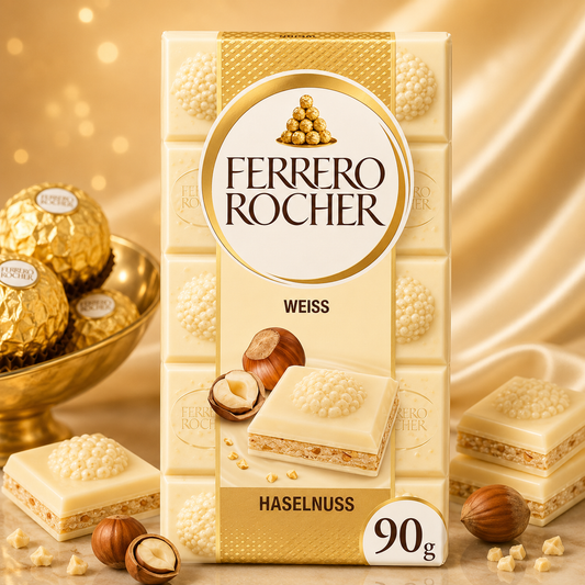 Ferrero Rocher Chocolate Rocher White Chocolate With Hazelnut Bar,90 Gram