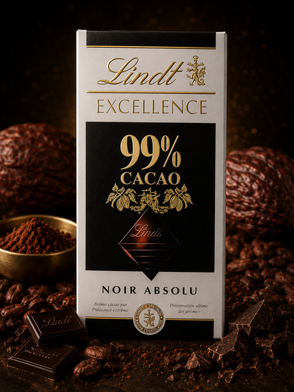 Lindt Excellence Cocoa Bar (99%) - 50 Gm (Pack of 02)