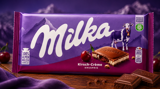 Milka Cherry Cream milk chocolate bar, 100 g ( pack of 2)