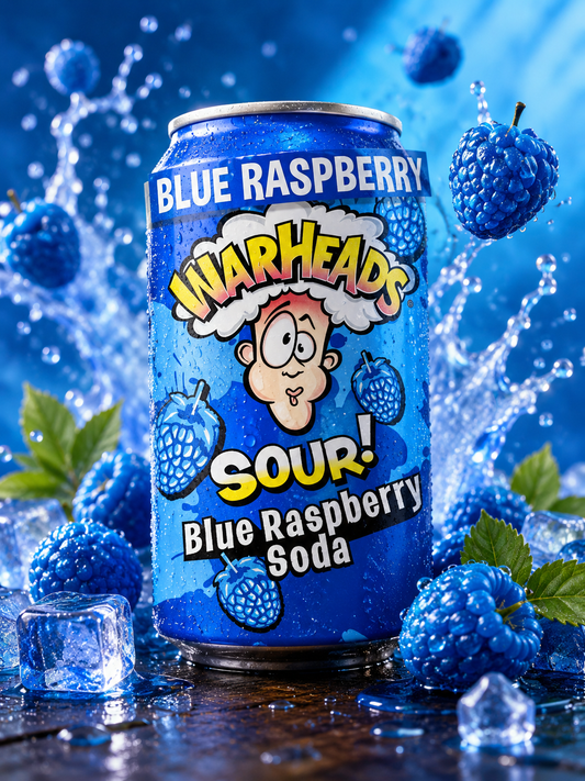 Warheads Blue Raspberry Soda 330ml (USA) ( pack of 2 )