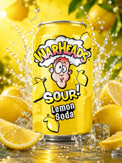 Warheads Lemon Soda 330ml (USA) ( pack of 2 )