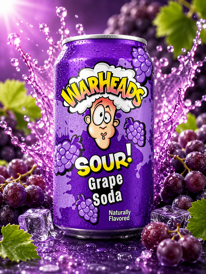 Warheads Grape Soda 330ml (USA) ( pack of 2 )