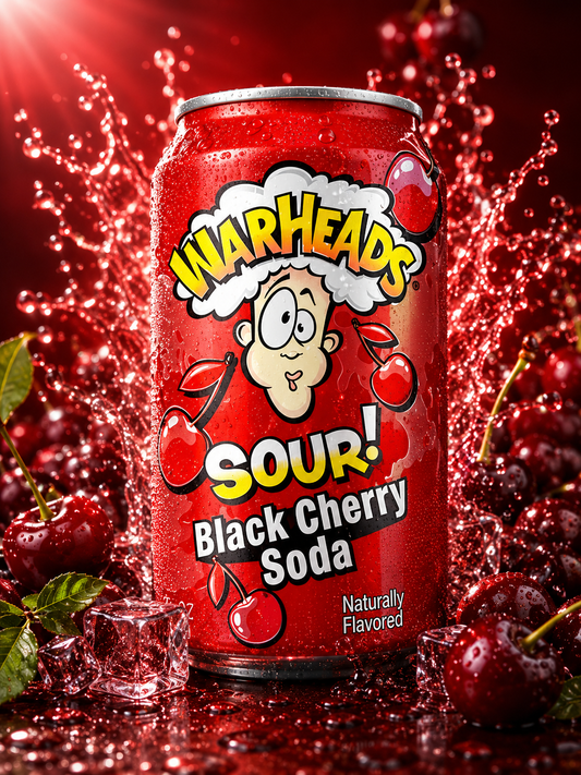 Warheads Super Sour Cherry Soda 330ml (USA) ( pack of 2 )