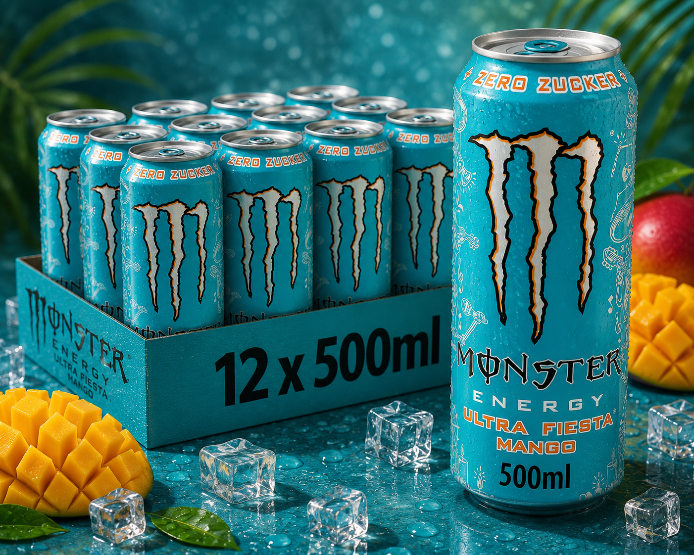 Monster Energy® Mango Ultra Feista Carbonated Energy Drink | Pack of 12 Cans (UK)