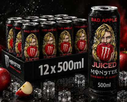 Monster Energy® Bad Apple Carbonated Energy Drink | Pack of 12 Cans (UK)