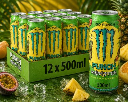 Monster Energy® Rio Punch Carbonated Energy Drink | Pack of 12 Cans (UK)