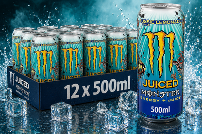 Monster Energy® Aussie Lemonade Carbonated Energy Drink | Pack of 12 Cans (UK)