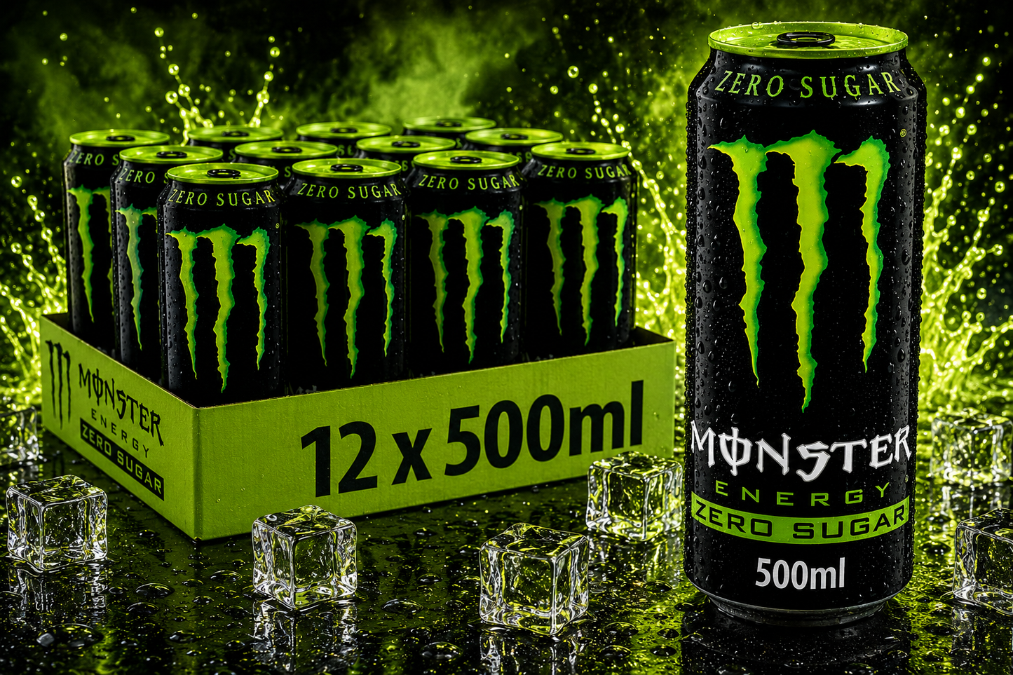 Monster Energy® Zero Sugar Carbonated Energy Drink | Pack of 12 Cans (UK)