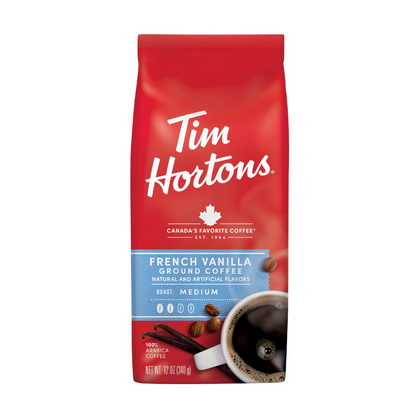 Tim Hortons French Vanilla Fine Grind Coffee | Medium Roast 100% Arabica