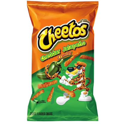 Cheetos Frito-Lay Cheddar Jalapeno Crunchy Pouch, 226.8 G